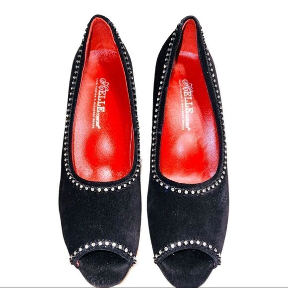 Helle Heels comfort shoes black size 6.5 US Size 37 Suede KAIRA - Picture 2 of 8